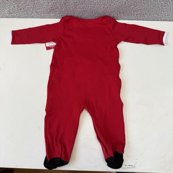 Holiday Time Christmas Baby One Piece Sleeper Red Santa 100% Cotton 3-6 Months - Picture 7 of 8